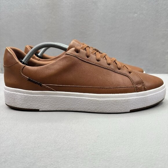 Kizik Vegas Mens Size 11.5 Shoes‎ Brown Leather Hands Free Slip On Sneakers main image 4